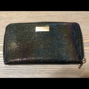 Henri Bendel Petrol Zip Around Wallet